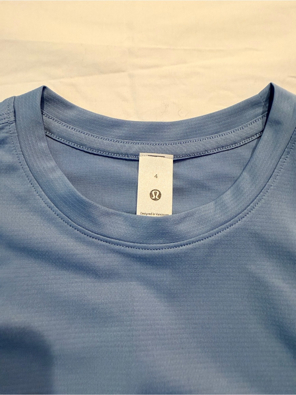 lululemon Dusty Blue Short Sleeve Cropped Athletic Top - Picture 4 of 6